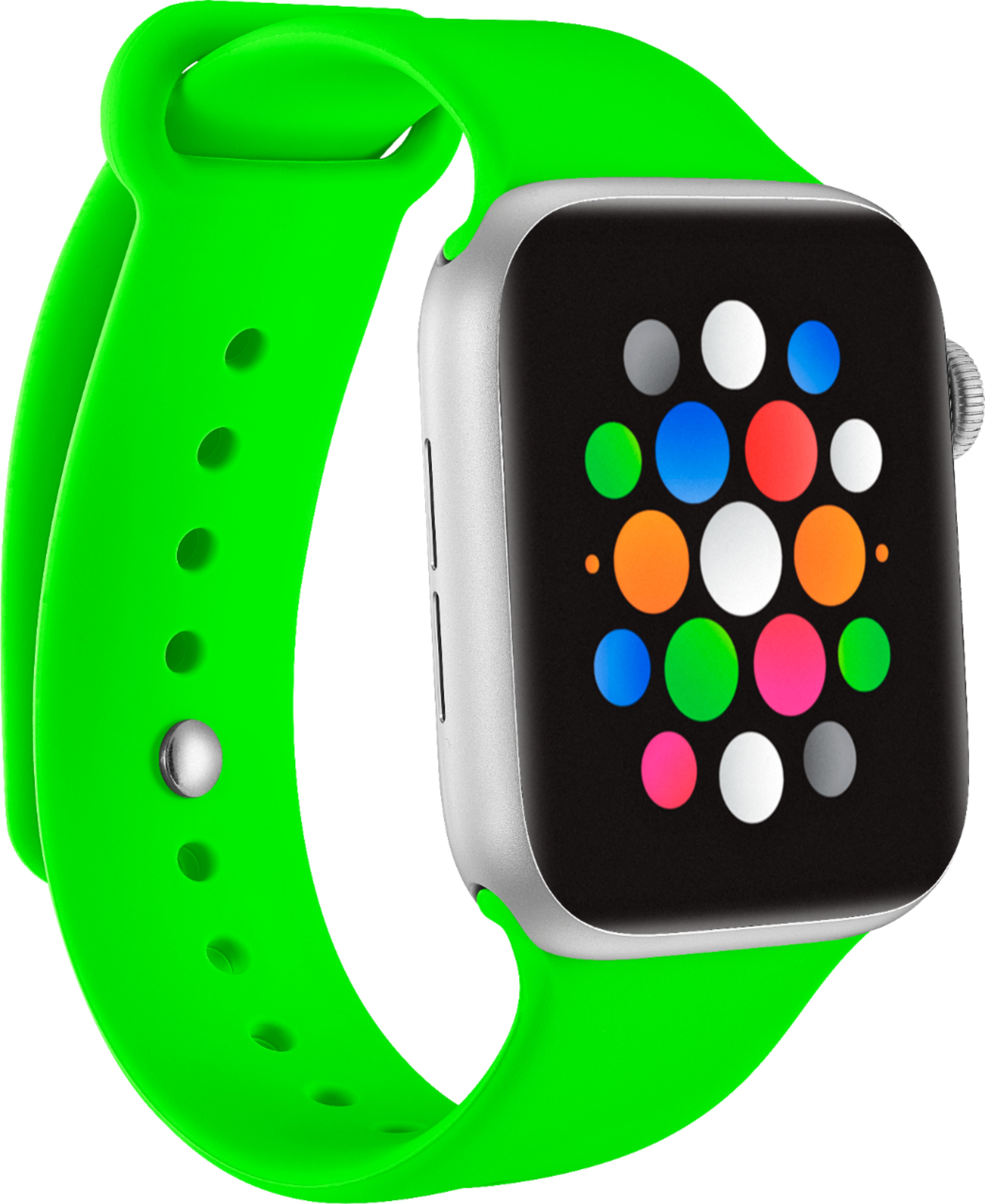 Angle View: Modal™ - Silicone Band for Apple Watch™ 42mm and 44mm - Lime Green