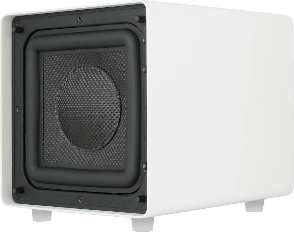 Left View: Sonance - D8 SUBWOOFER - Dual 8" 300W Powered Wireless Subwoofer (Each) - Matte White