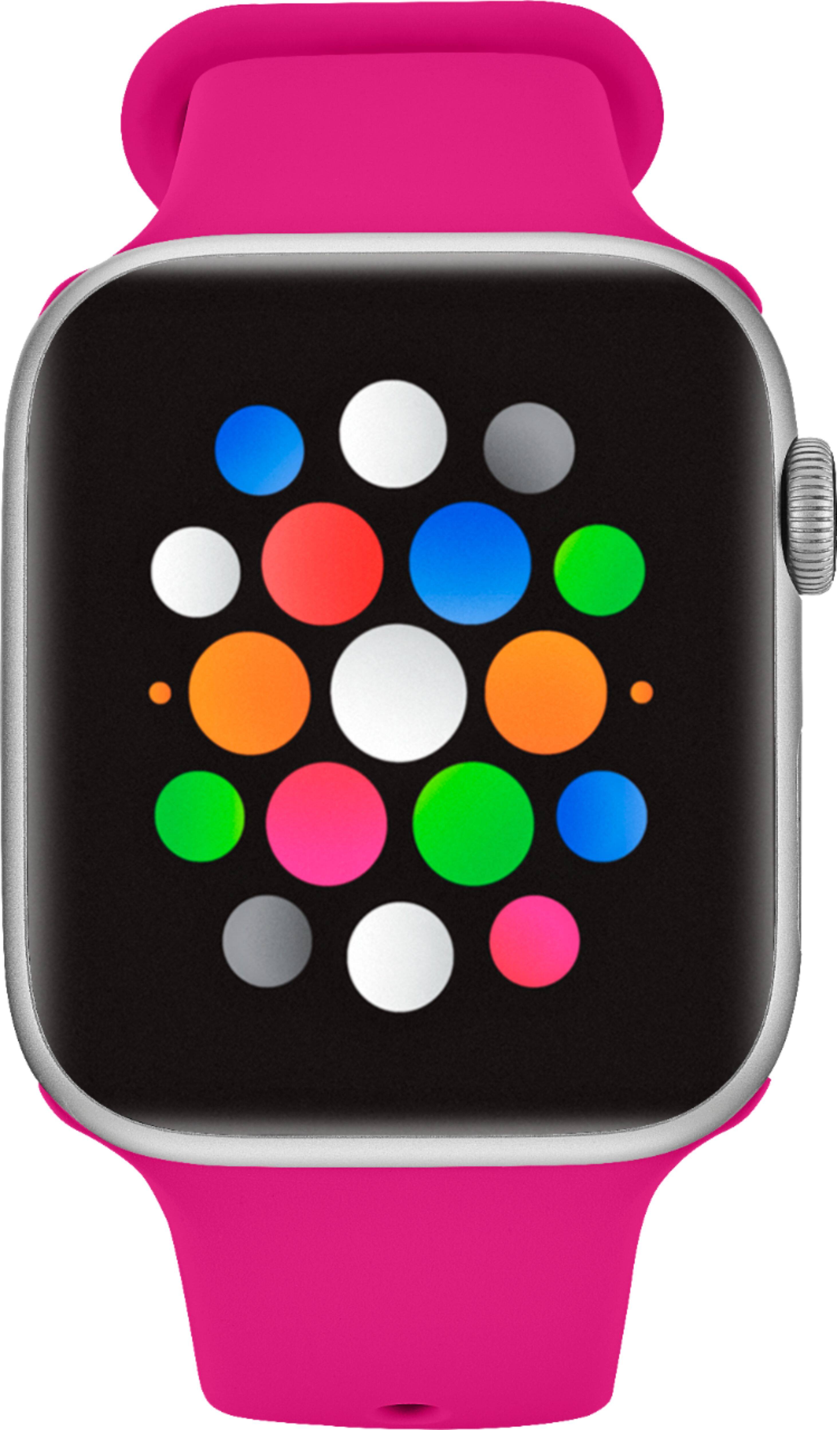 Alt View 13. Modal™ - Silicone Band for Apple Watch 42, 44, 45mm (Series 1-8) and Apple Watch Ultra 49mm - Neon Pink.