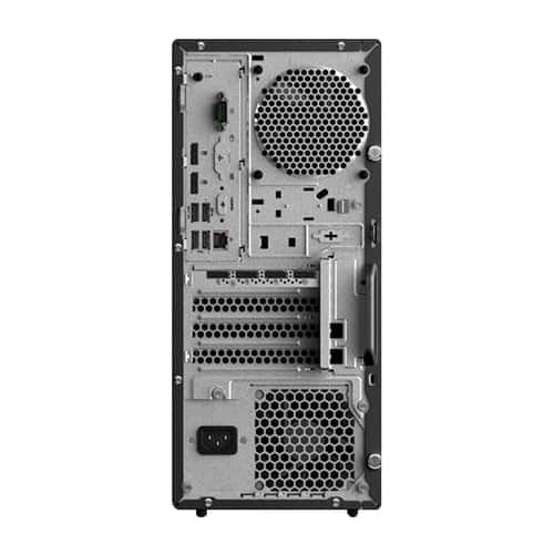 Back View: Lenovo - ThinkStation P330 (2nd Gen) Desktop - Intel Core i7 - 16GB Memory - 512GB Solid State Drive - Black