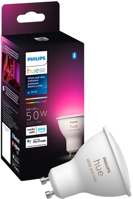 Philips - Hue White & Color Ambiance GU10 Bluetooth Smart LED Bulb - Multicolor
