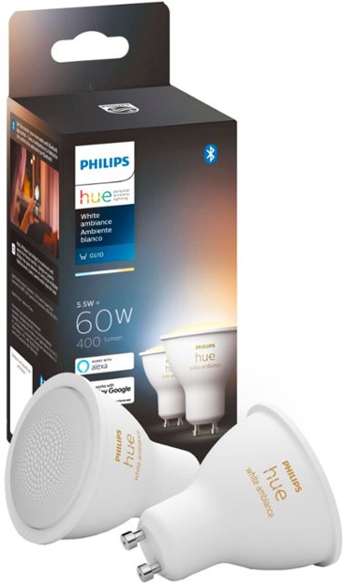 geschenk Vermenigvuldiging Muf Philips Hue GU10 Bluetooth Smart LED Bulb (2-pack) White Ambiance 542407 -  Best Buy