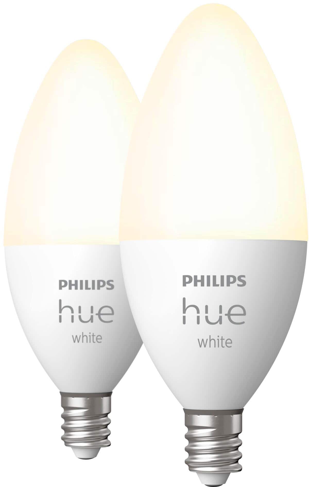 Angle. Philips - Hue E12 Bluetooth 40W Smart LED Bulb (2-Pack) - White.