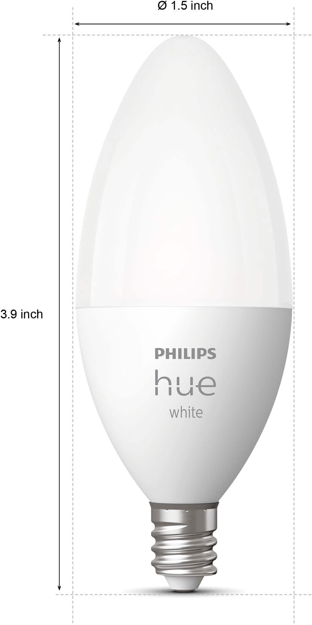 Left. Philips - Hue E12 Bluetooth 40W Smart LED Bulb (2-Pack) - White.
