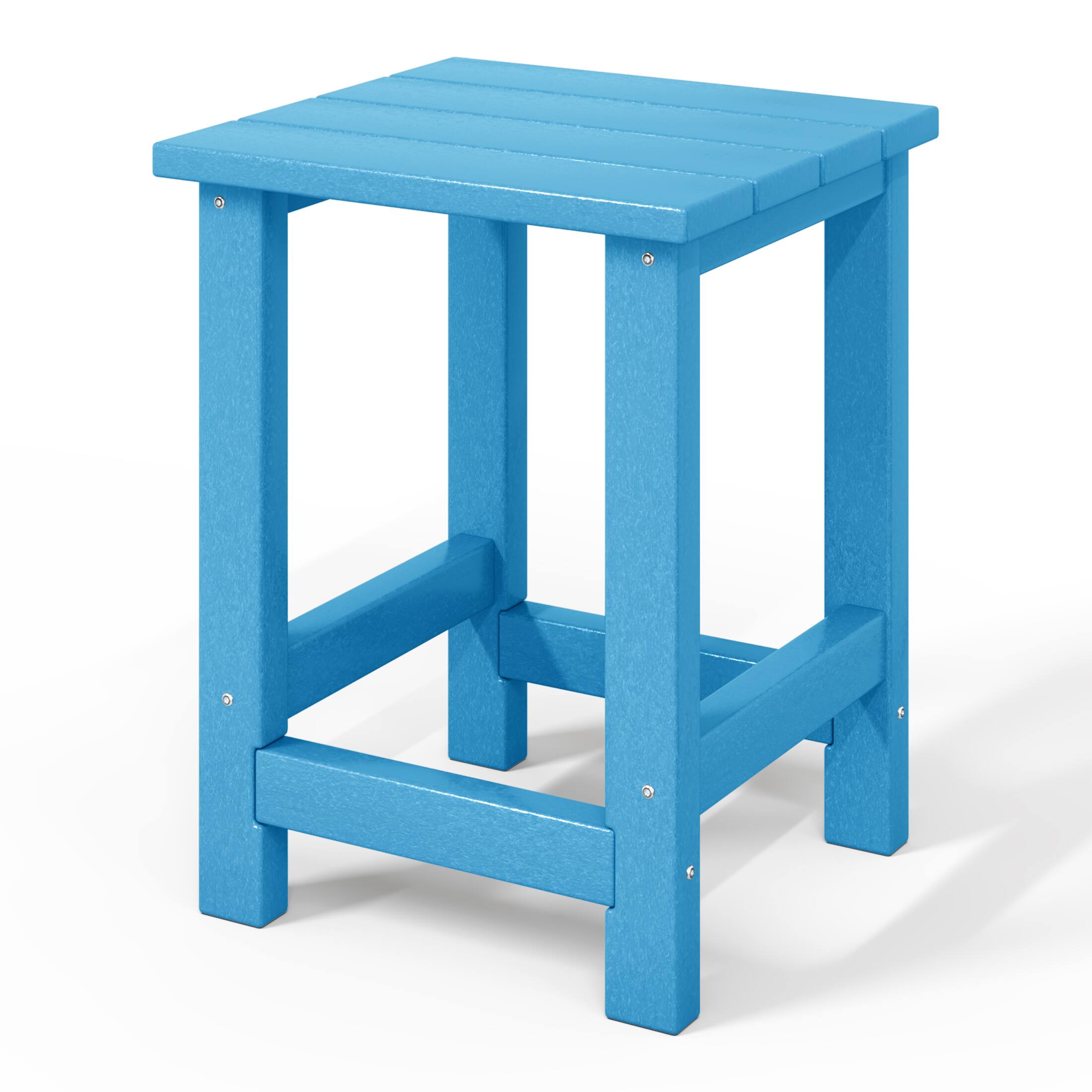 Back. WestinTrends - WestinTrends Malibu Kids Outdoor Patio Furniture HDPE Adirondack Square Side Table - Pacific Blue.