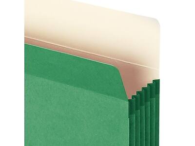 Alt View 3. Smead -  Paper Stock File Pocket, 5.25" Expansion, Letter Size, Green  - Green.