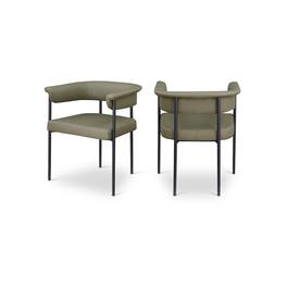 Meridian Furniture - Malin Olive Vegan Leather Dining Chair, Set of 2 - Green