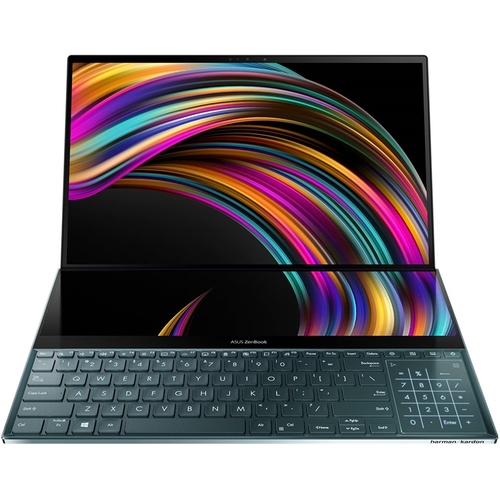 ASUS - ZenBook Pro Duo 15.6" 4K Ultra HD Touch-Screen Laptop - Intel Core i9 - 32GB Memory - NVIDIA GeForce RTX 2060 - 1TB SSD - Celestial Blue