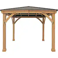 Yardistry - 10' x 10' Meridian Gazebo - Coffee Brown - Front_Zoom