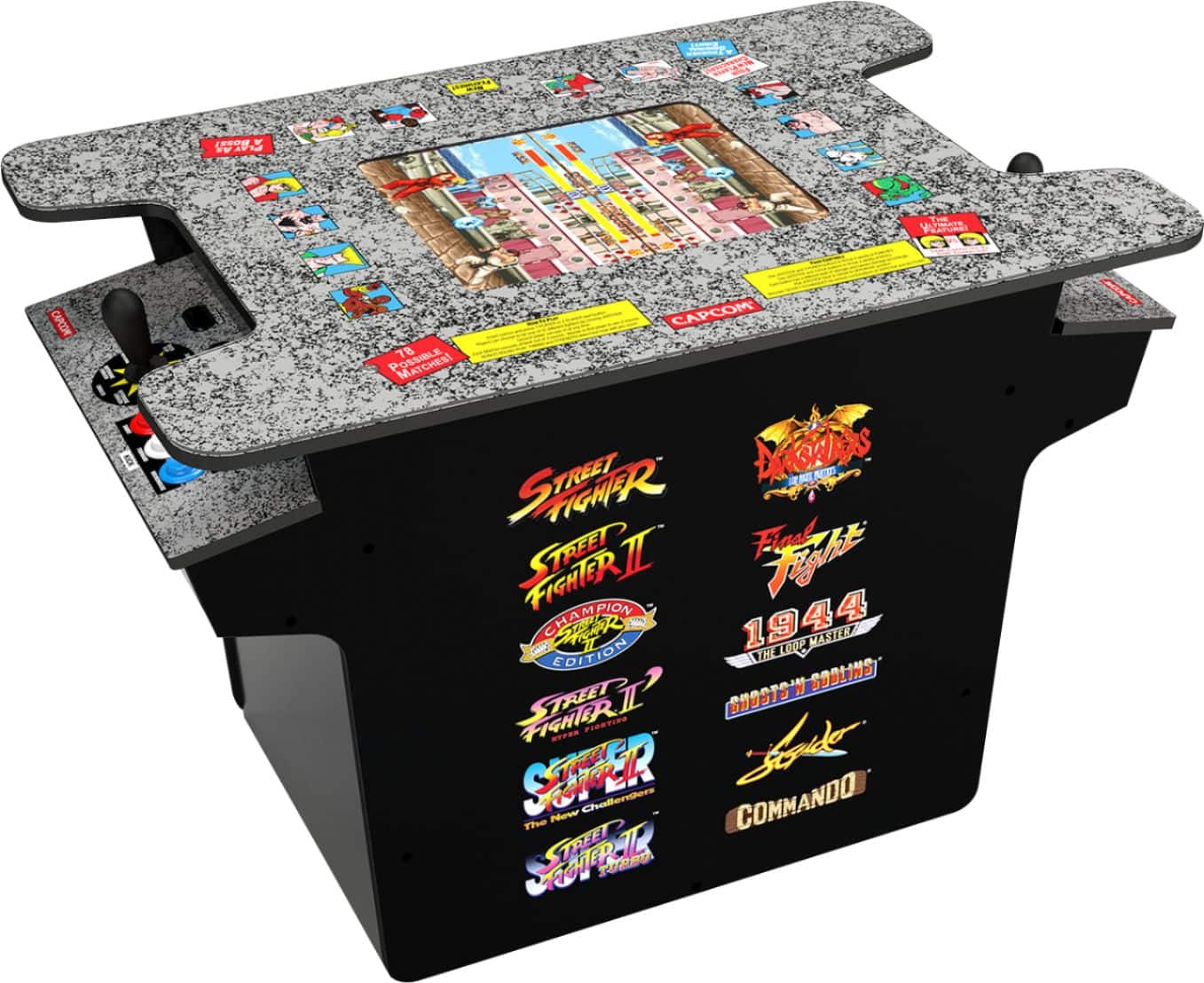 Angle Zoom. Arcade1Up - Deluxe 12-in-1 Head to Head Cocktail Table with Split Screen Street Fighter.