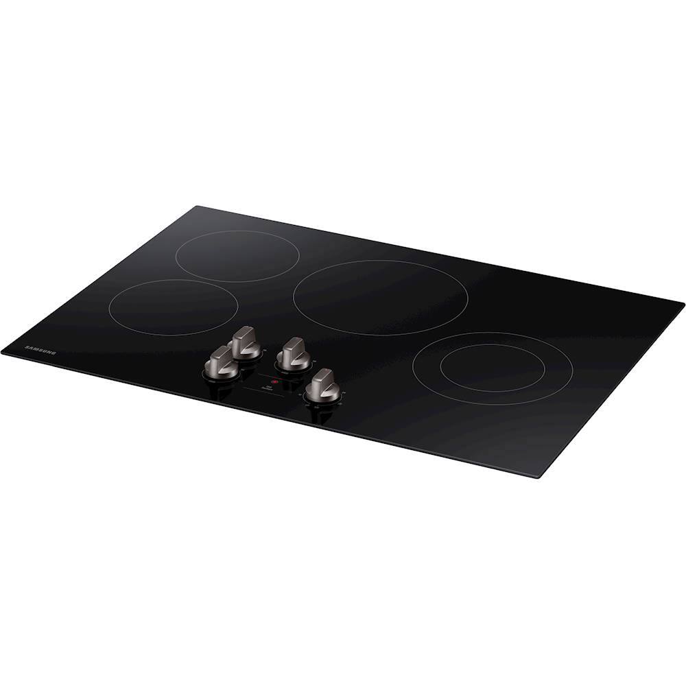 Left. Samsung - 30" Built-In Electric Cooktop - Black.