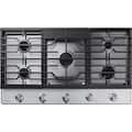 Samsung - 36" Built-In Gas Cooktop with 5 Burners - Stainless Steel