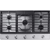 Samsung - 36" Built-In Gas Cooktop with 5 Burners - Stainless Steel