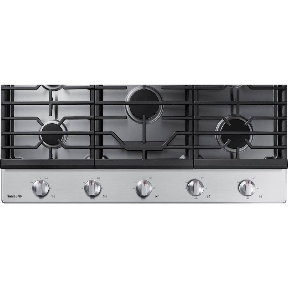 Alt View 12. Samsung - 36" Built-In Gas Cooktop with 5 Burners - Stainless Steel.