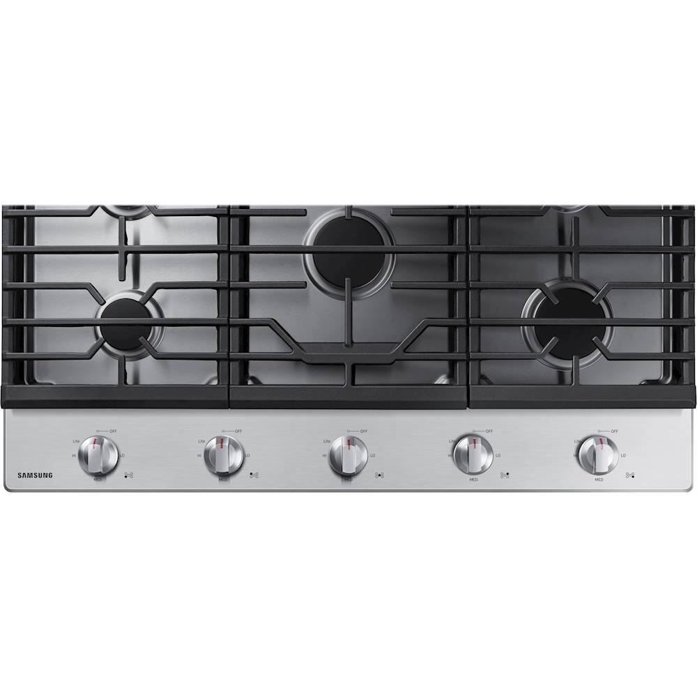 Alt View 12. Samsung - 36" Built-In Gas Cooktop with 5 Burners - Stainless Steel.