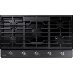 Samsung - 36" Built-In Gas Cooktop with 5 Burners - Black Stainless Steel - Front_Zoom