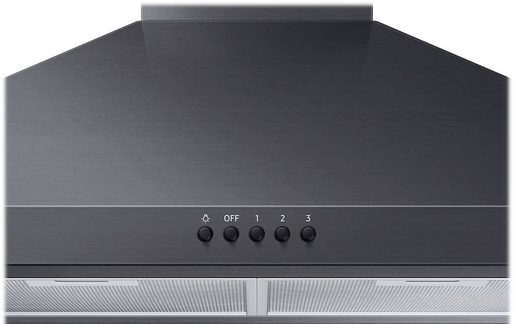 Alt View 12. Samsung - 30" Convertible Range Hood - Black stainless steel.