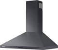 Left Zoom. Samsung - 30" Convertible Range Hood - Black stainless steel.