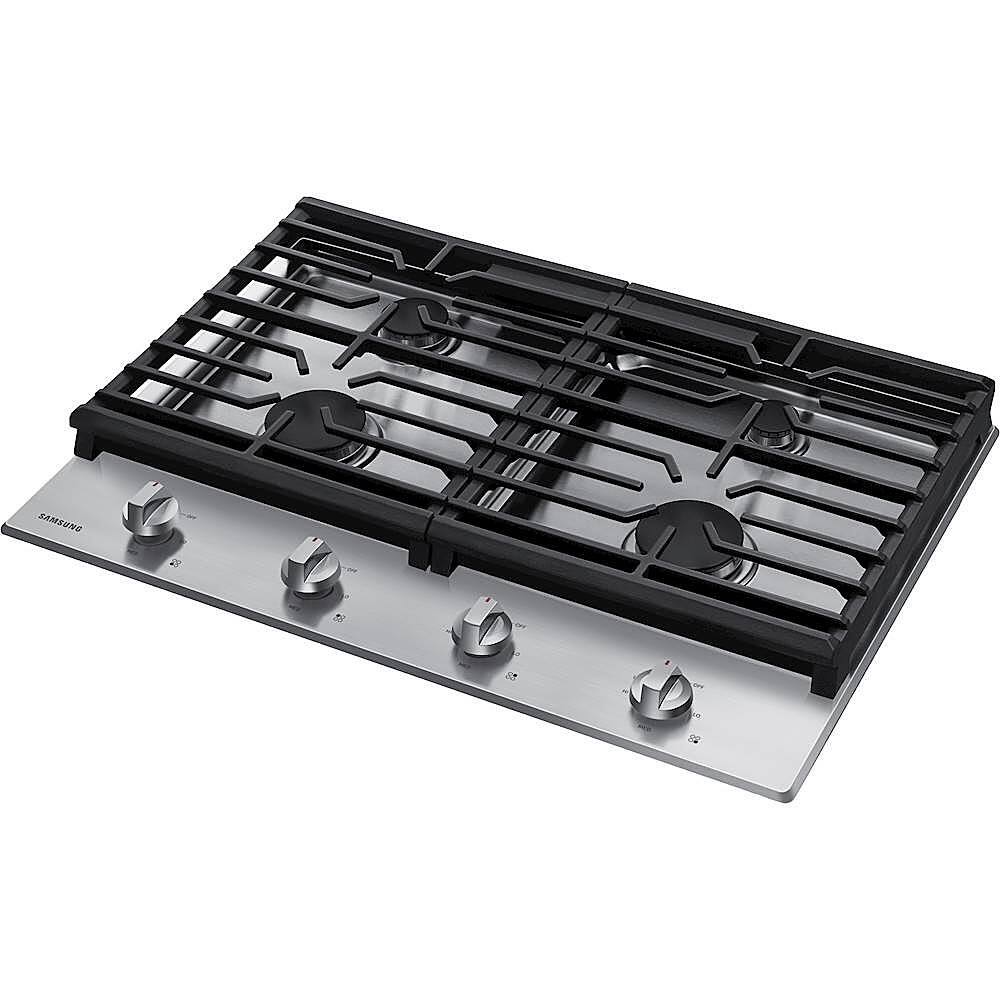 Left. Samsung - 30" Built-In Gas Cooktop with 4 Burners - Stainless Steel.