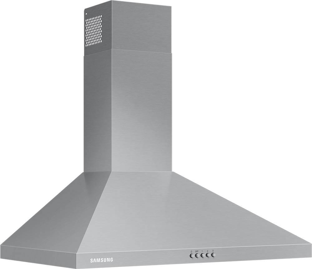 Angle. Samsung - 30" Convertible Range Hood - Stainless steel.