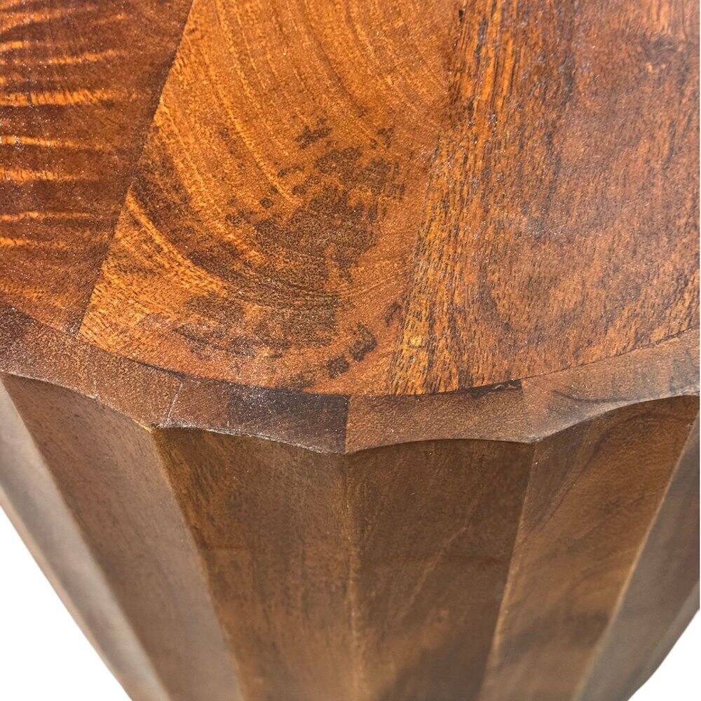 Alt View 1. Carolina Chair & Table - Harrison Groove 16"x 21" Round Scallop Accent Table with Drawers - Chestnut - Chestnut.