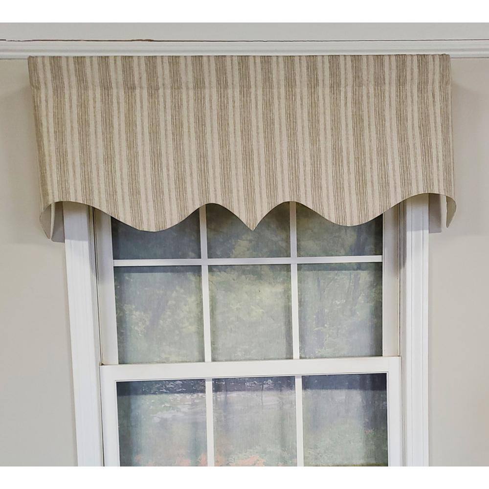 Angle. RLF Home - RLF Home Luxurious Modern Design Classic Brunswick Stripe Regal Style Window Valance 50" x 17" Stone - Stone.