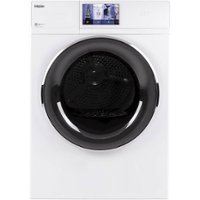 Haier - 4.3 Cu. Ft. Stackable Smart Electric Dryer with LCD Display - White - Front_Zoom
