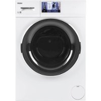 Haier - 2.4 Cu. Ft. High Efficiency Stackable Smart Front Load Washer - White - Front_Zoom