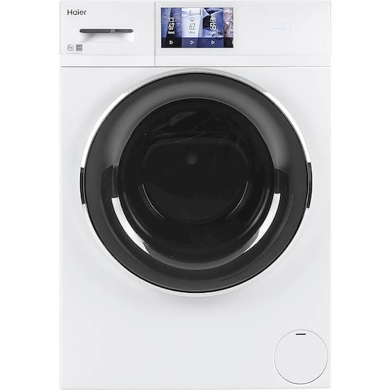 Haier 2 4 Cu Ft 16 Cycle High Efficiency Front Loading Washer With Steam And Built In Wi Fi White Qfw150ssnww Best Buy