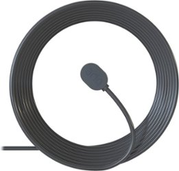 25' Outdoor Charging Cable for Arlo Pro 5S 2K, Pro 4, Pro 3, Ultra 2, Ultra, and Floodlight Cameras - Black - Front_Zoom