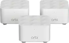 Front. NETGEAR - Orbi AC1200 Dual-Band Mesh Wi-Fi System (3 Pack) - White.