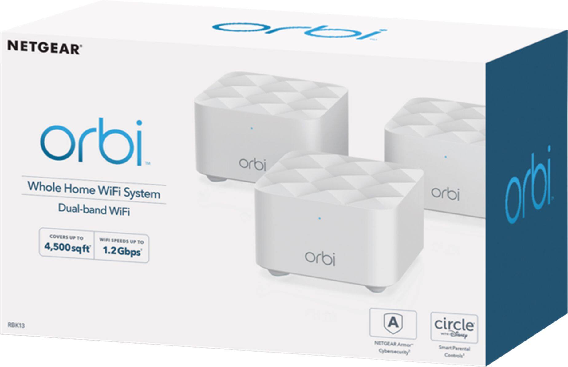 Alt View 13. NETGEAR - Orbi AC1200 Dual-Band Mesh Wi-Fi System (3 Pack) - White.