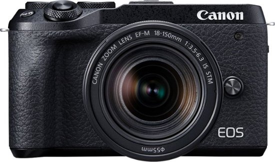 Canon eos m6 mirrorless digital camera with 18 150mm lens Canon Eos M6 Mark Ii Mirrorless Camera With Ef M 18 150mm Lens And Evf Dc2 Viewfinder Black 3611c021 Best Buy