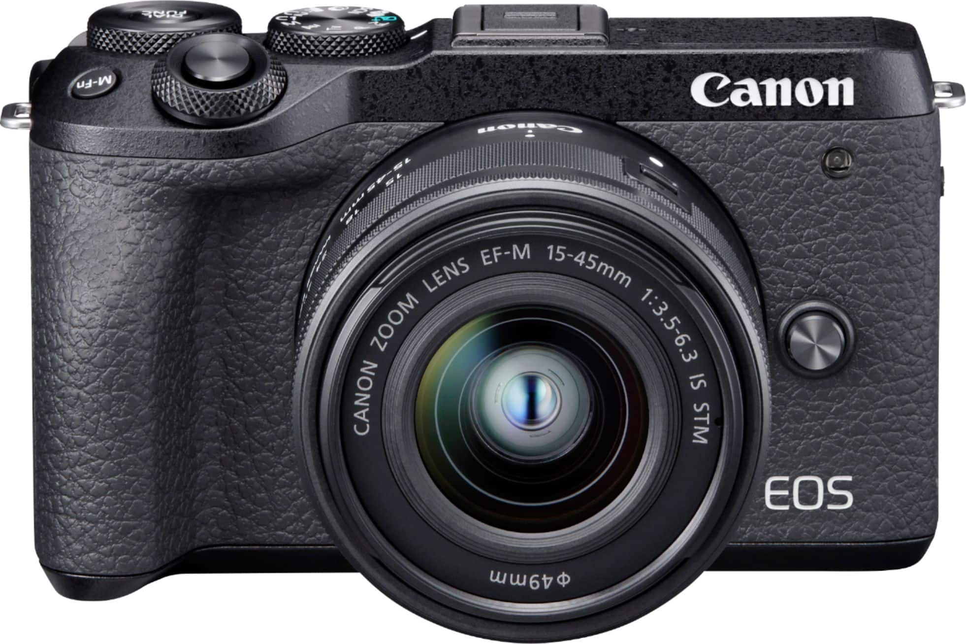 Canon - EOS M6 Mark II Mirrorless Camera with EF-M 15-45mm Lens and EVF-DC2 Viewfinder - Black