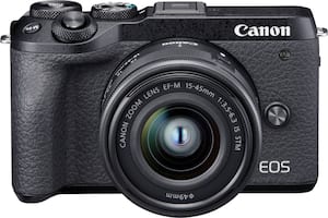 Canon - EOS M6 Mark II Mirrorless Camera with EF-M 15-45mm Lens - Black - Front_Zoom