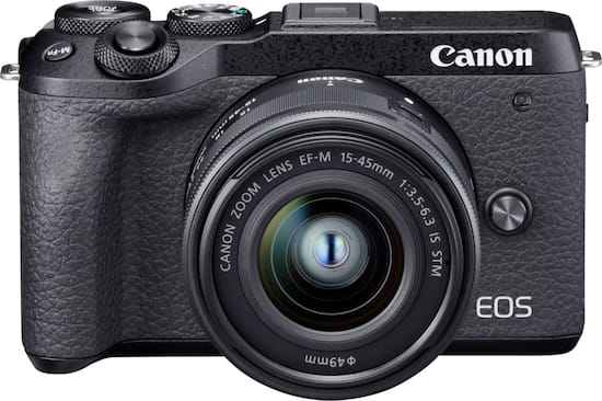 Canon Eos M6 Mark Ii Mirrorless Camera With Ef M 15 45mm Lens And Evf Dc2 Viewfinder Black 3611c011 Best Buy