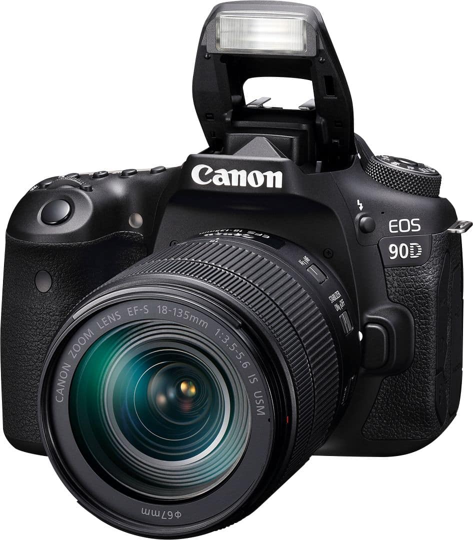 Left. Canon - EOS 90D DSLR Camera with EF-S 18-135mm Lens - Black.