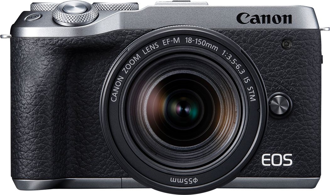 Canon - EOS M6 Mark II Mirrorless Camera with EF-M 18-150mm Lens and EVF-DC2 Viewfinder - Silver