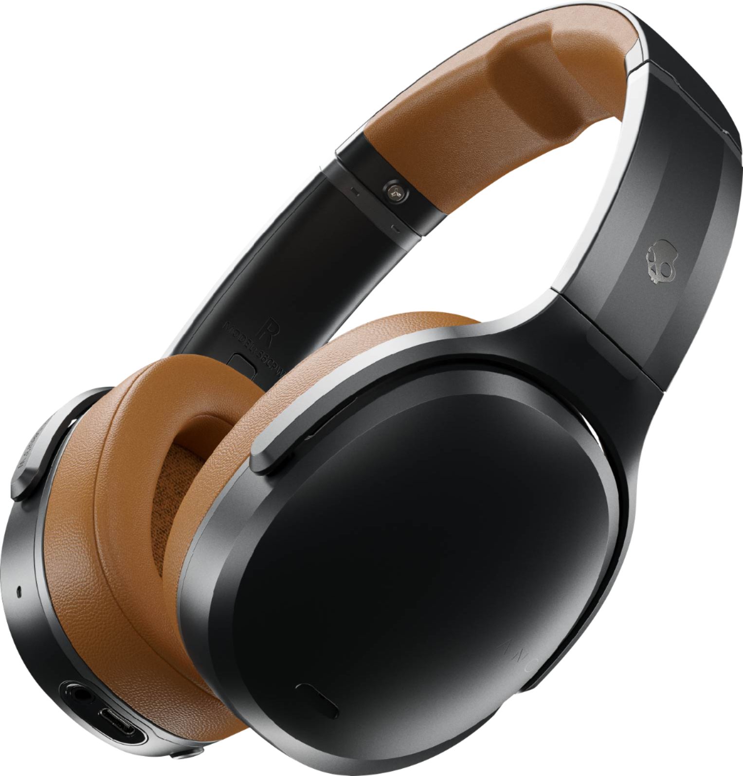 Angle View: Skullcandy - Crusher ANC Wireless Noise Cancelling Over-the-Ear Headphones - Black/Tan