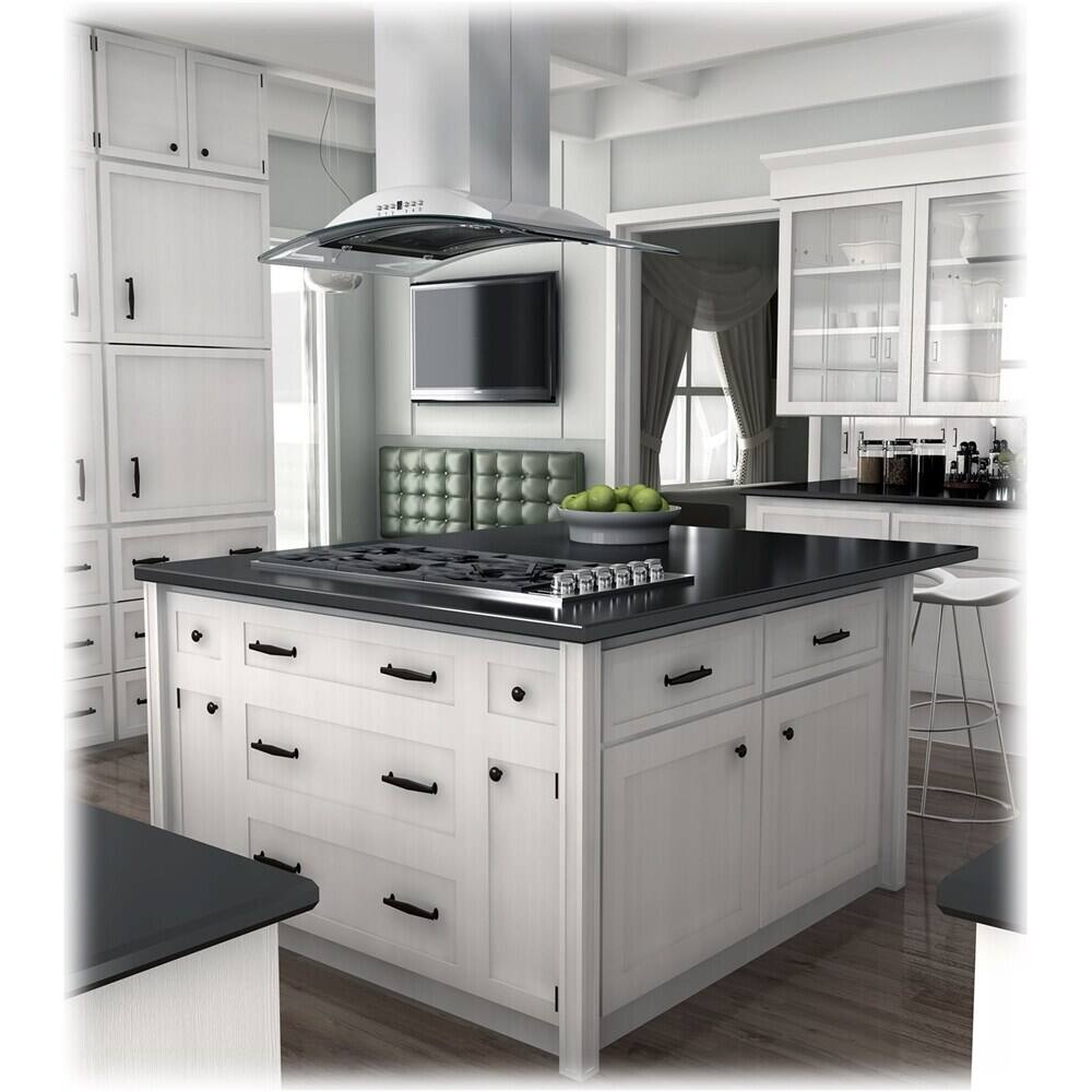 ZLINE 36" Gas Cooktop with 6 Gas Burners and Black Porcelain Top Black