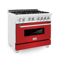 ZLINE - 4.6 cu. ft. Dual Fuel Range with Gas Stove and Electric Oven in Fingerprint Resistant Stainless Steel and Red Matte Door - Matte Red - Front_Zoom