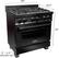 Alt View 2. ZLINE - Dual Fuel Range with Gas Stove and Electric Oven - Black Stainless Steel.