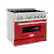 Front. ZLINE - Professional 4.6 Cu. Ft. Freestanding Dual Fuel Convection Range - Matte Red.