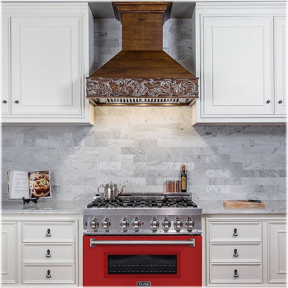 Alt View 13. ZLINE - Professional 4.6 Cu. Ft. Freestanding Dual Fuel Convection Range - Matte Red.