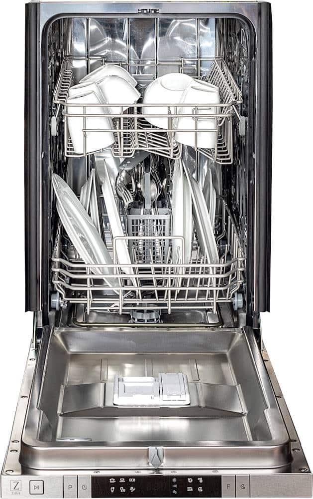 Zline 18 Compact Top Control Built In Dishwasher With Stainless