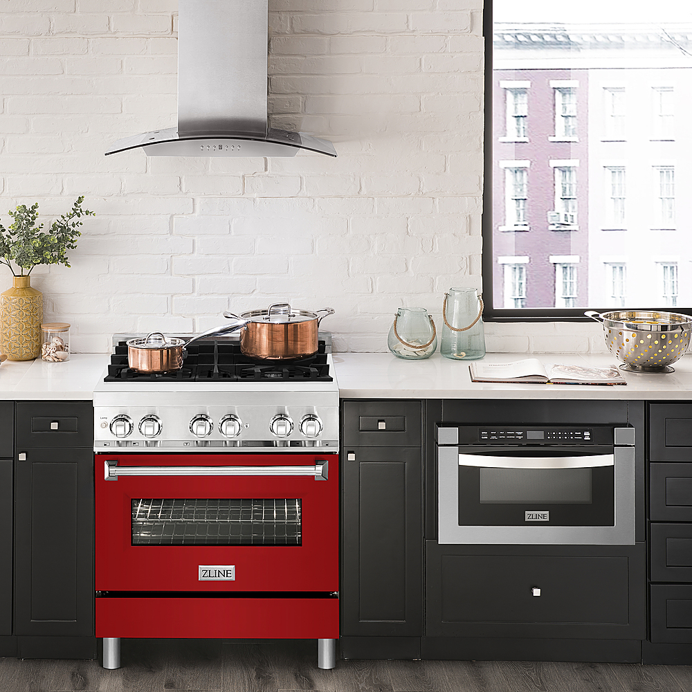 ZLINE - Professional 4 Cu. ft. Freestanding Dual Fuel Convection Range - Matte Red