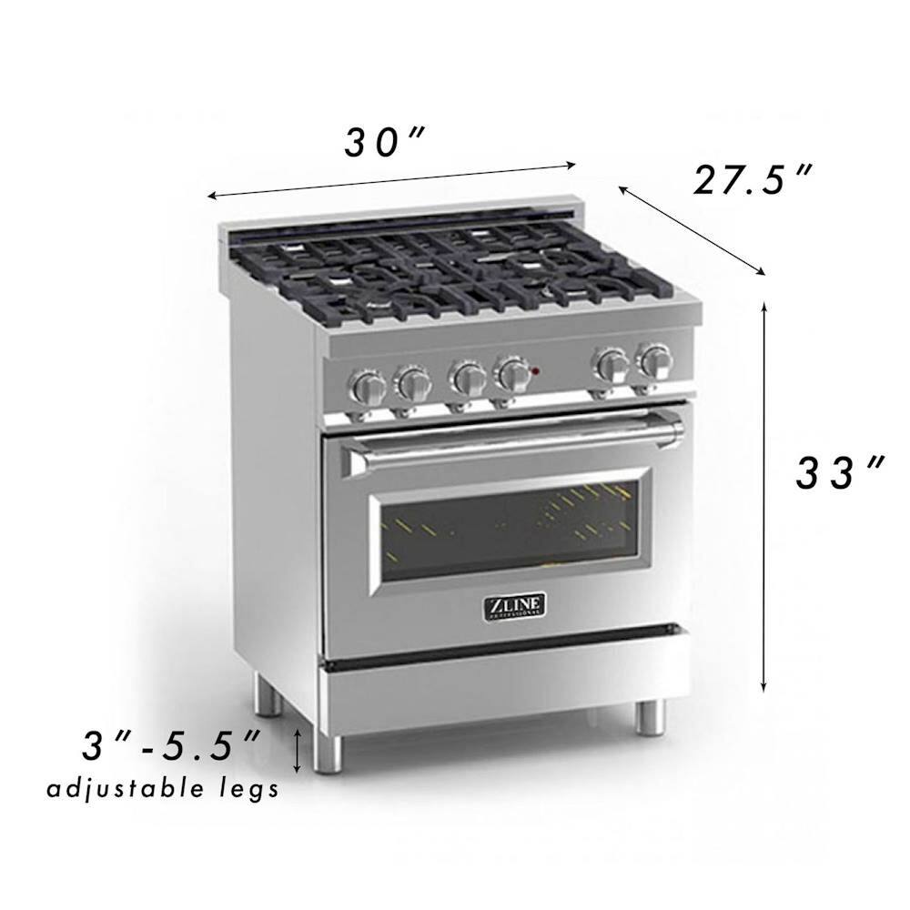 ZLINE Professional 4 Cu. Ft. Freestanding Dual Fuel Convection Range