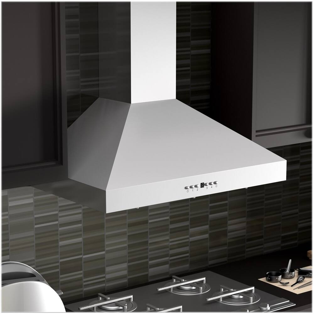 Left View: ZLINE - 36" Externally Vented Range Hood - Brushed Stainless Steel