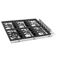 ZLINE - 36" Gas Cooktop with 6 Gas Burners - Black - Front_Zoom