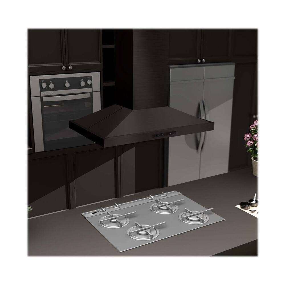 Left. ZLINE - 42" Externally Vented Range Hood - Stainless steel.